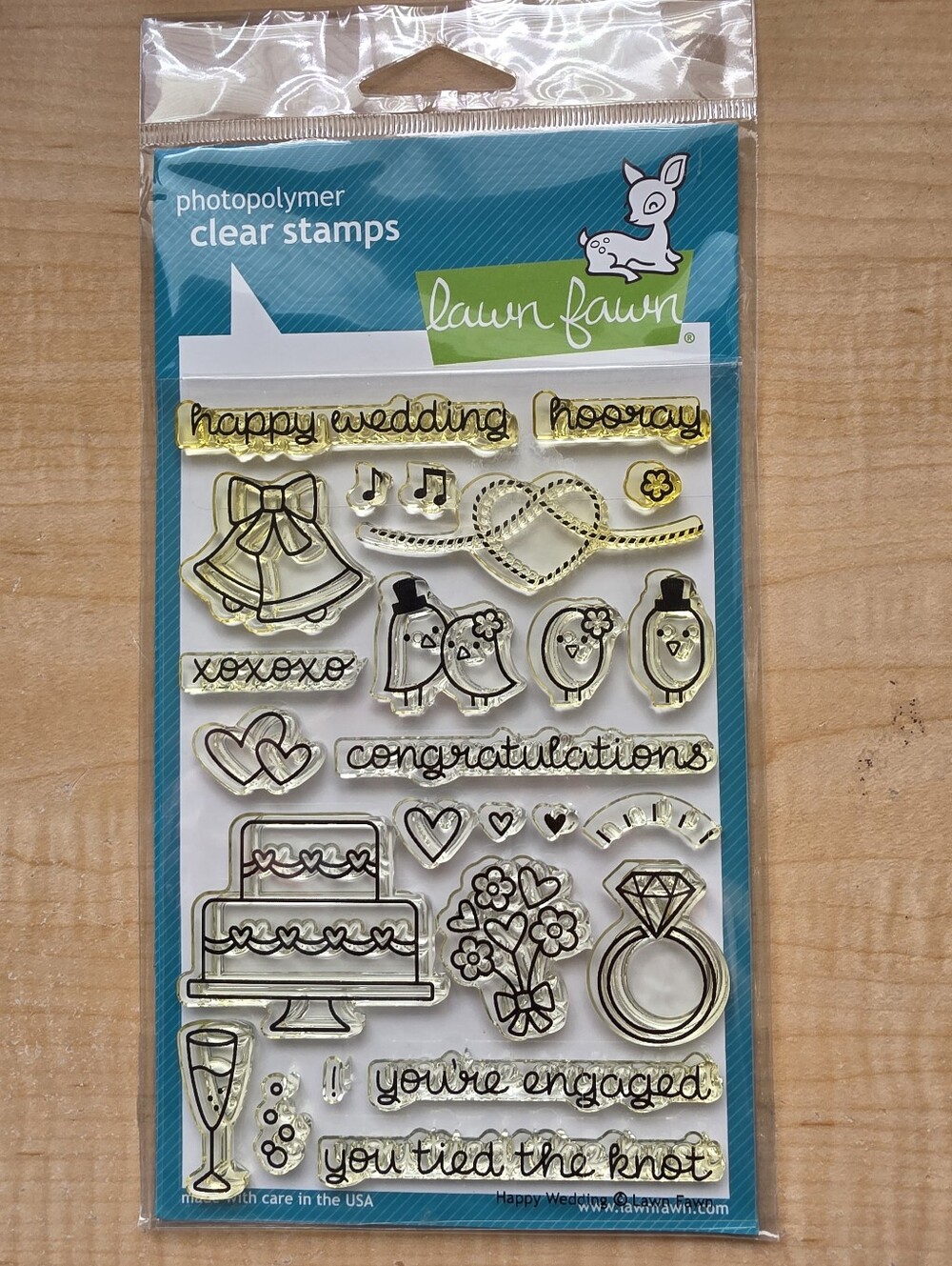 NIP Lawn Fawn Happy Wedding Polymer Stamp Set